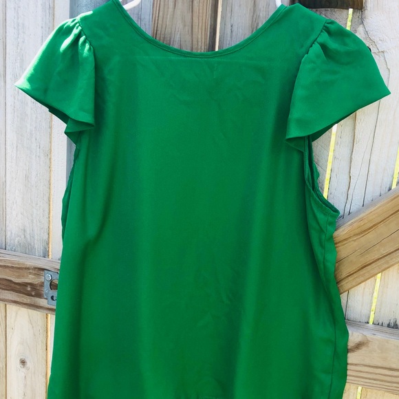 Worthington - Emerald Green Flutter Sleeve - Picture 1 of 5